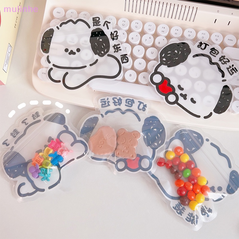 Bộ 5 Túi Zip Nhỏ Bằng Nhựa Poly Trong Suốt In Họa Tiết Hoạt Hình Dễ Thương Dùng Đựng Bánh Kẹo / Trang Sức