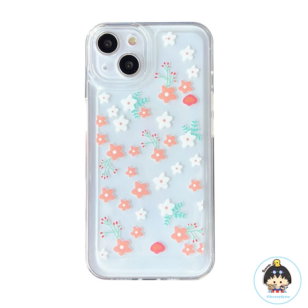 Ốp Điện Thoại TPU Mềm Trong Suốt Họa Tiết Hoa Chống Bụi Cho IPhone 14 13 12 11 Pro Max XS XR 8 7 Plus