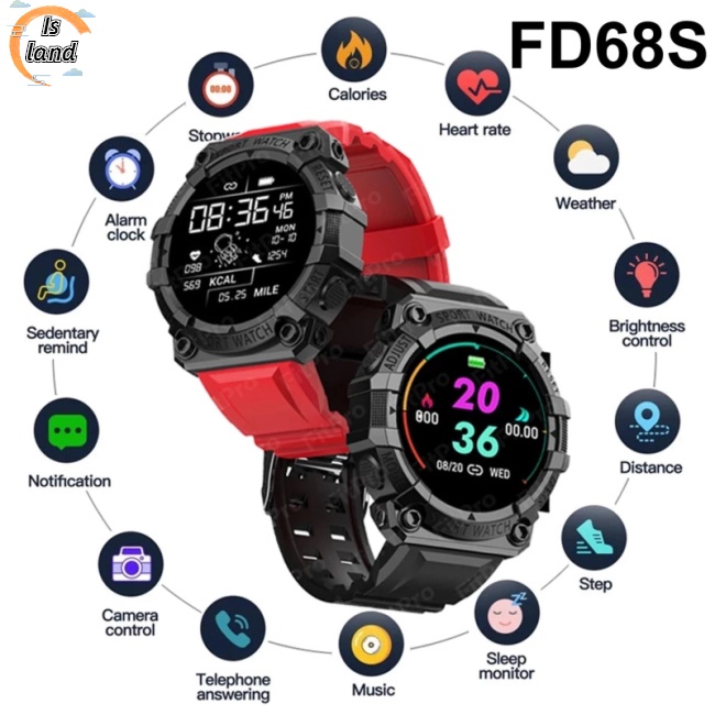 Bộ Vòng Tay Thể Thao Thông Minh Fd68s Màn Hình 1.44 Inch Giám Sát Nhịp Tim &amp; Huyết Áp