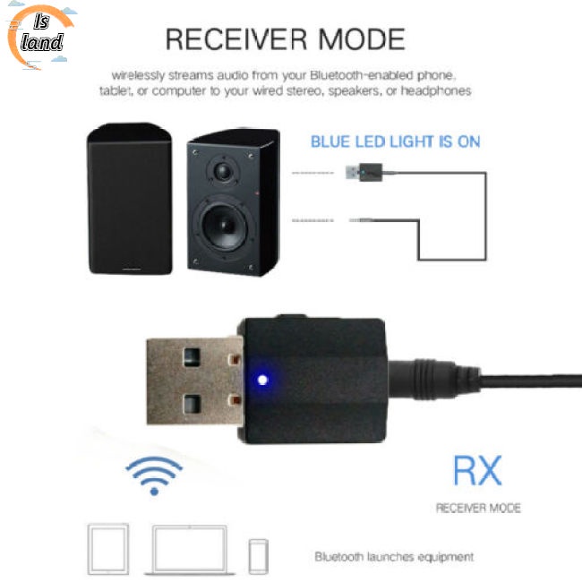 Usb Nhận Tín Hiệu Âm Thanh Bluetooth 5.0 2 Trong 1