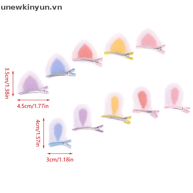 Kẹp Tóc Hình Tai Thỏ / Mèo Nhồi Bông Đáng Yêu Cho Bé