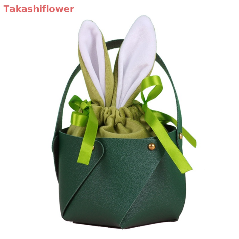 Giỏ Đựng Kẹo Bằng Da Hình Tai Thỏ Đáng Yêu Trang Trí Lễ Phục Sinh Năm 2023