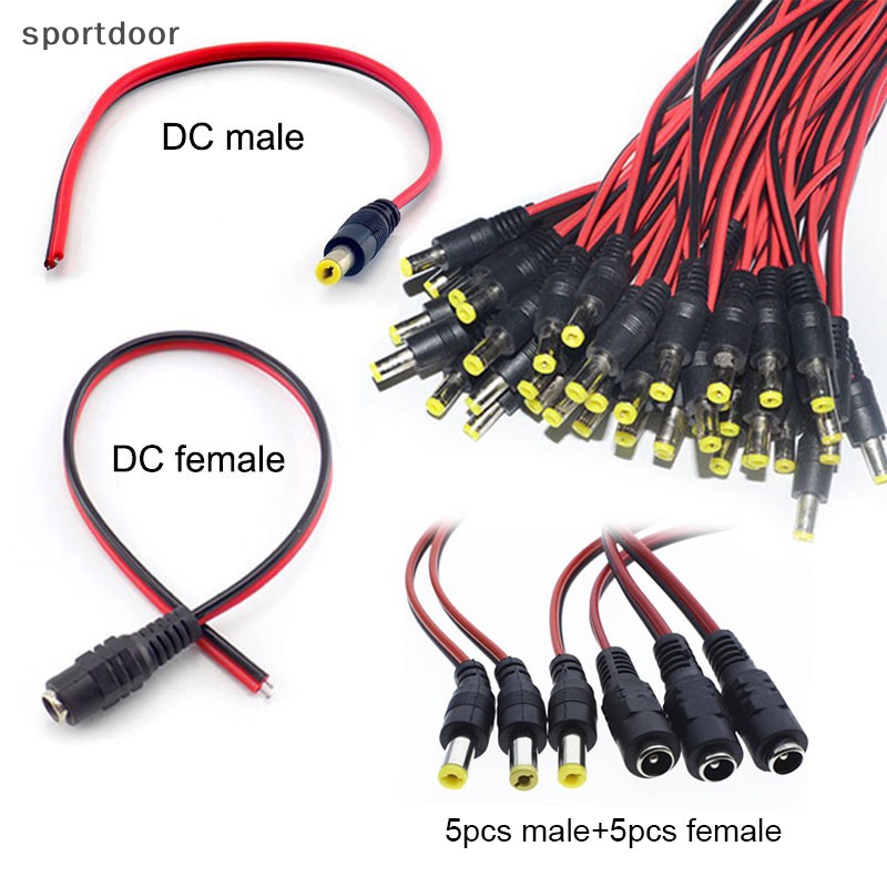 Bộ 10 Đầu Nối Nguồn DC Female 12V 5.5x2.1mm Chuyên Dụng Cho TV Camera 5050 2835