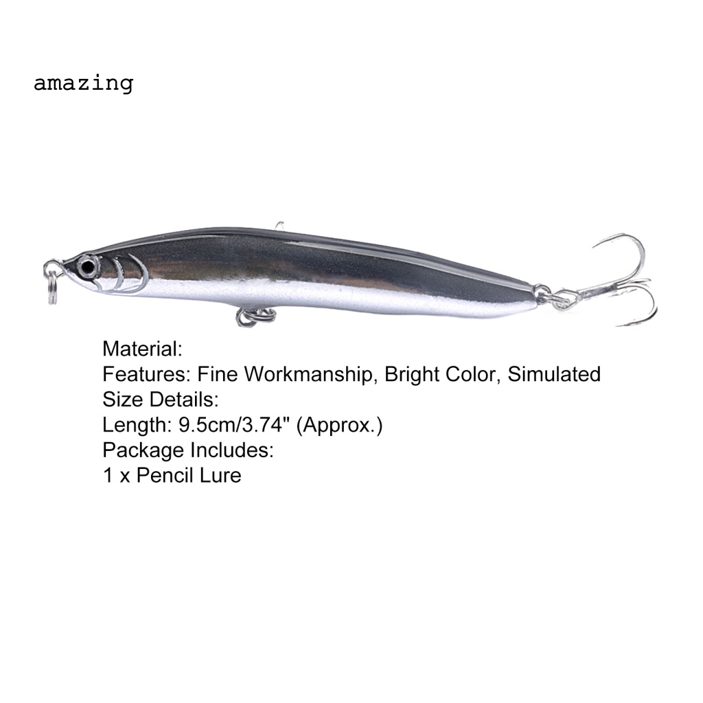 Mồi Câu Cá Giả 3D Màu Sắc Tươi Sáng 19G / 9.5CM