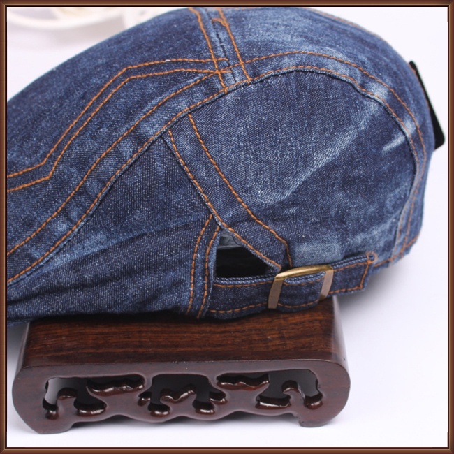 Mũ Beret Denim Thêu Họa Tiết Đơn Giản Thời Trang Cho Nữ