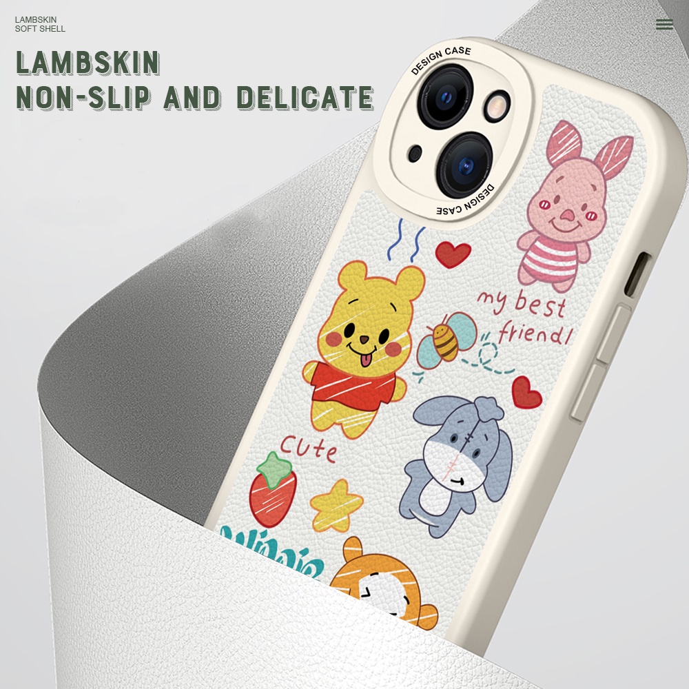 Xiaomi Mi 10 9 8 10T Pro Lite Cho Ốp lưng điện thoại In Hình Lambskin Cartoon Pooh Bear