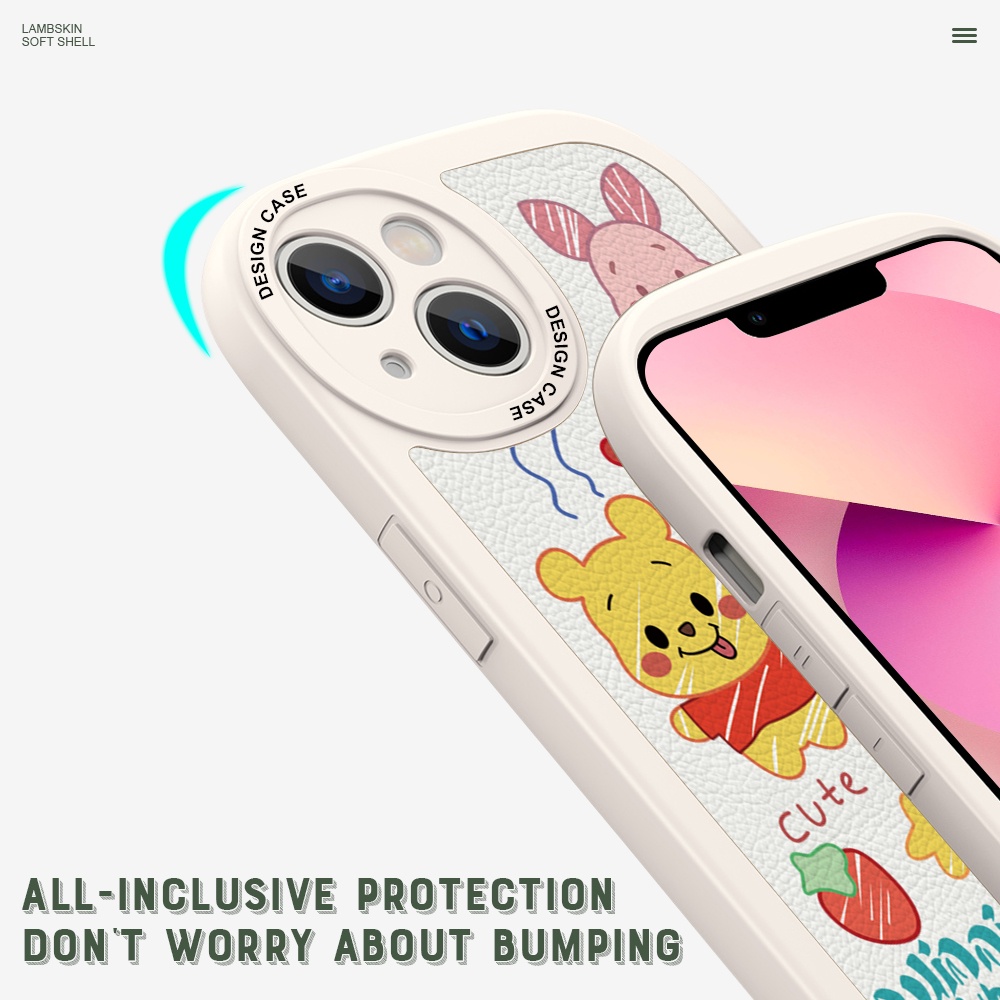Xiaomi Mi 10 9 8 10T Pro Lite Cho Ốp lưng điện thoại In Hình Lambskin Cartoon Pooh Bear