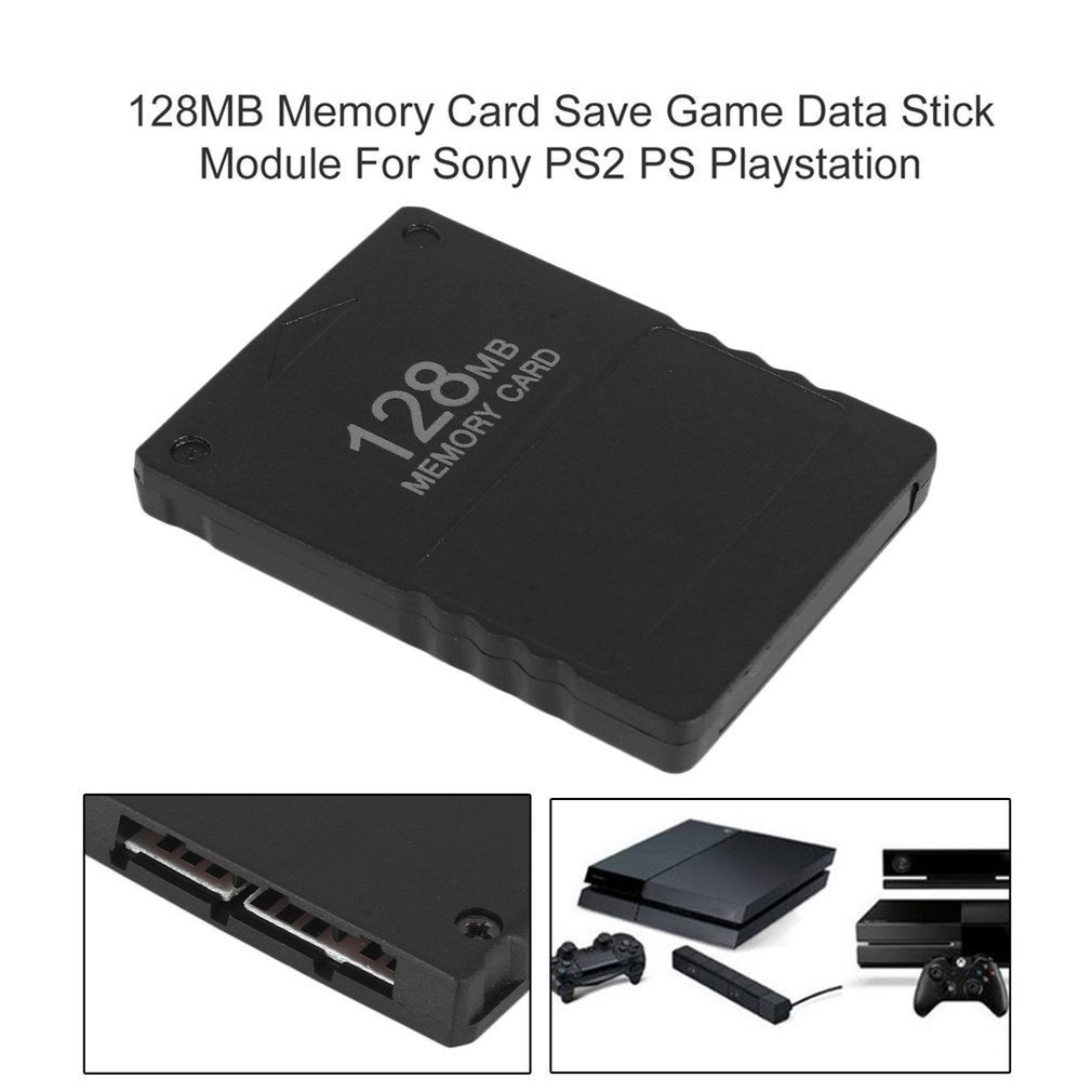 Memory Card 128Mb Durable Compact High Speed Efficient Save Game Data Stick Module For Sonys Ps2 Playstation [Q/9]
