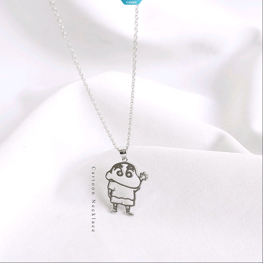 Vòng cổ Mặt Hoạt Hình Crayon Shin-chan Nohara Shiro Đơn Giản Dễ Thương Hợp Thời Trang Làm Quà Tặng Sinh Nhật Cho Cặp Đôi Nam Nữ