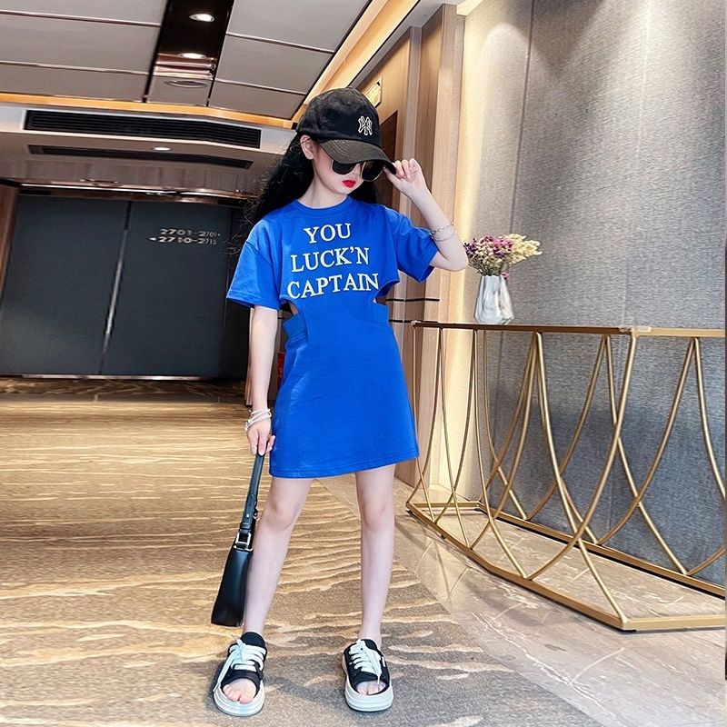 Đầm Thun Tay Ngắn Thời Trang Mùa Hè Mới 2023 Dành Cho Bé Gái