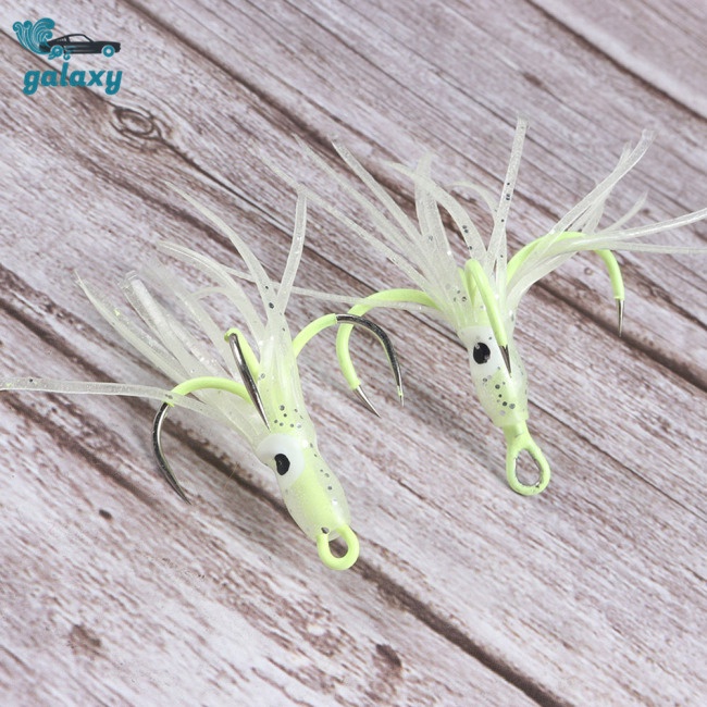 Galaxy Set 5 Mồi Giả Nhử Cá Hình Mực Phát Quang Gắn Kèm Móc Câu
