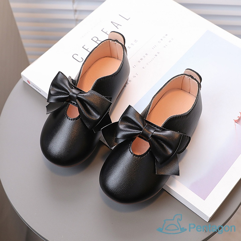 Giày Búp Bê Da Đế Mềm Chống Trượt Phong Cách Công Chúa Cho Bé Gái