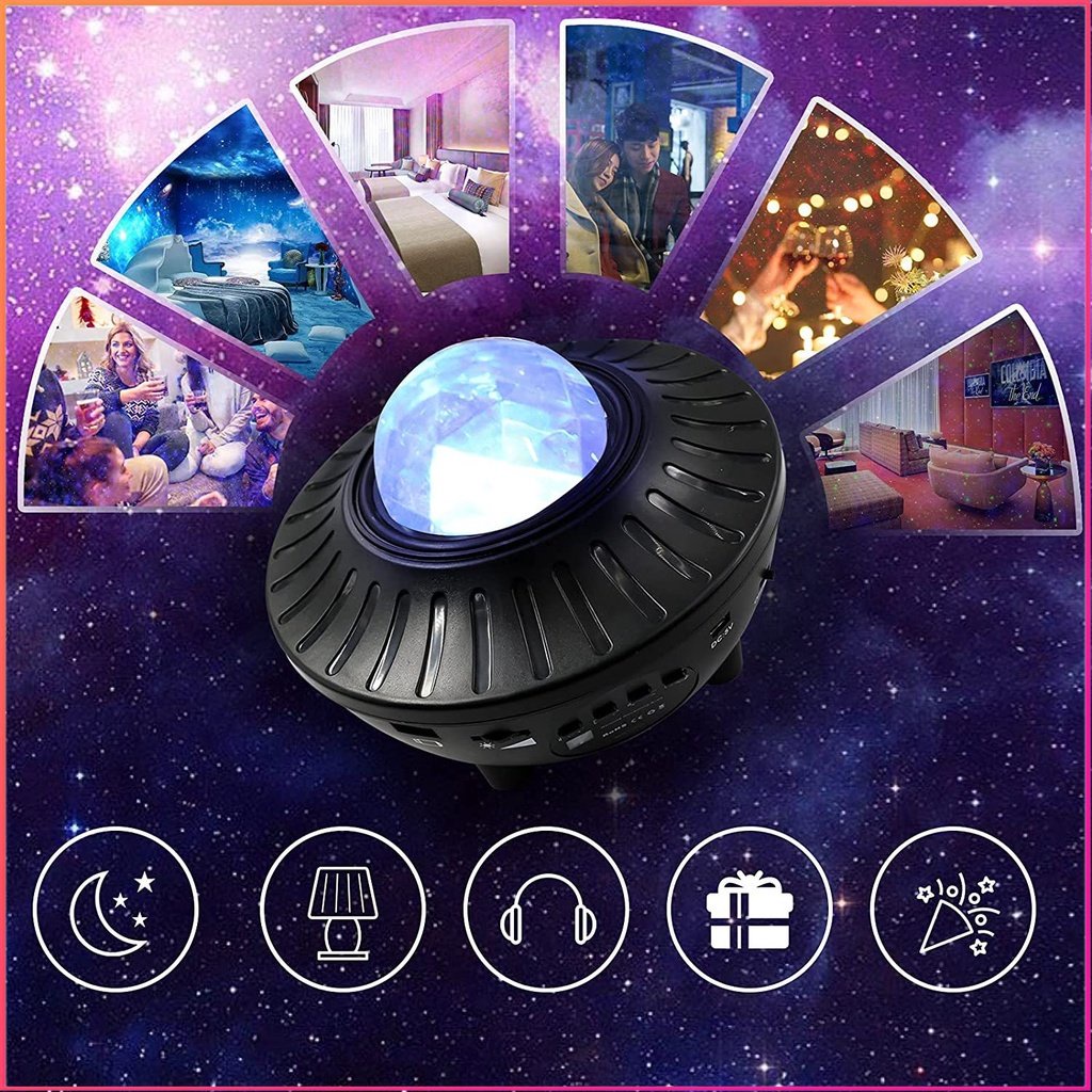 Đèn chiếu bầu trời đầy sao sáng tạo Đèn thiên hà Loa bluetooth Chiếu bầu trời sao dùng để trang trí nhà cửa