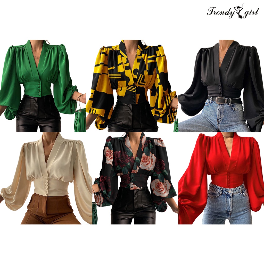 Áo Sơ Mi Màu Trơn Dáng Ôm Đính Nút Thời Trang Xuân Thu Cho Nữ