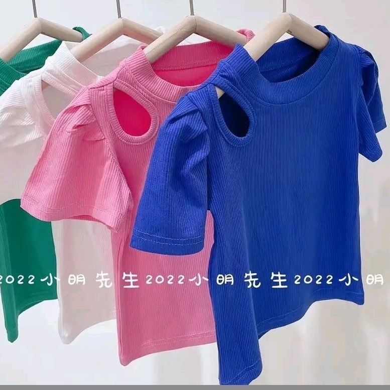 Áo Thun Tay Ngắn Cổ Tròn Họa Tiết Kẻ Sọc Thời Trang Mùa Hè Mới 2022 Dành Cho Bé Gái