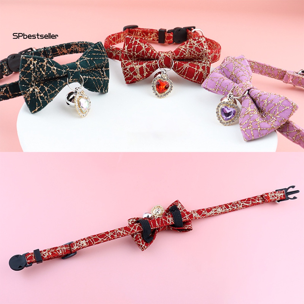 Vòng Cổ Đính Nơ Tháo Rời Được Gắn Chuông Trang Phục Hóa Trang Thời Trang Cho Thú Cưng