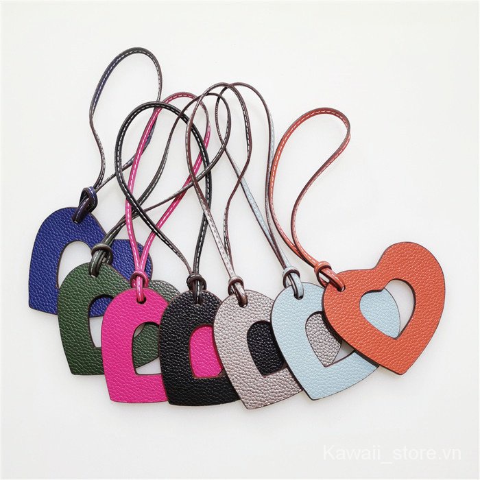 Hàng Mới Về!}Móc Khóa Túi Xách Da Pu Hình Trái Tim Xinh Xắn