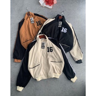 Áo Khoác Bomber Thêu số 16 chất da lộn