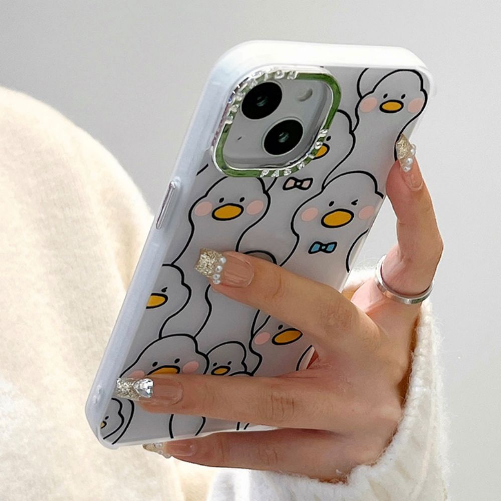 Ốp Điện Thoại TPU Mềm Chống Dấu Vân Tay Chống Rơi In Hình Vịt Vàng Cho IPhone 11 14 13 12 Pro Max XR X 7 8 Plus