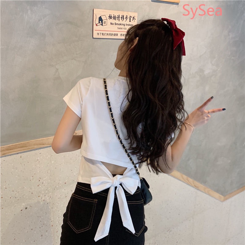 Áo Kiểu Hở Lưng Thời Trang Mùa Hè Hàn Quốc Cho Nữ