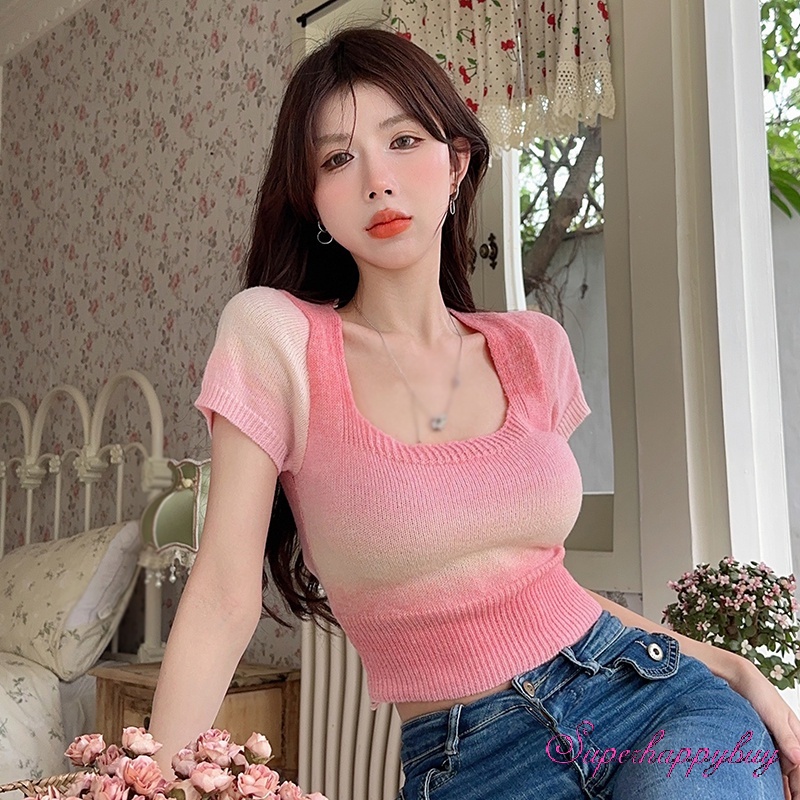 Áo Thun Croptop Tay Ngắn Dáng Ôm Thời Trang Mùa Hè Dành Cho Nữ