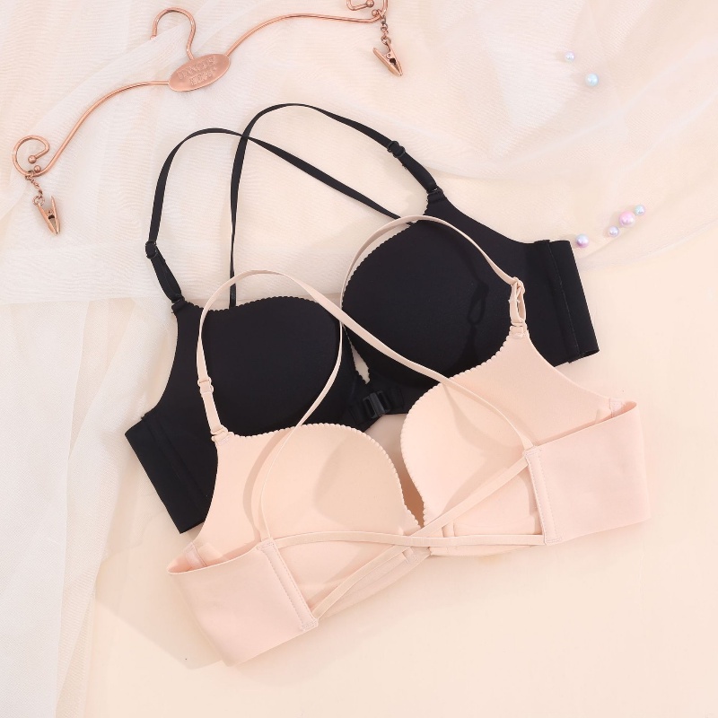 Áo Lót Nâng Ngực Không Đường May Cài Khóa Trước Thiết Kế Đơn Giản Thoải Mái Cho Nữ