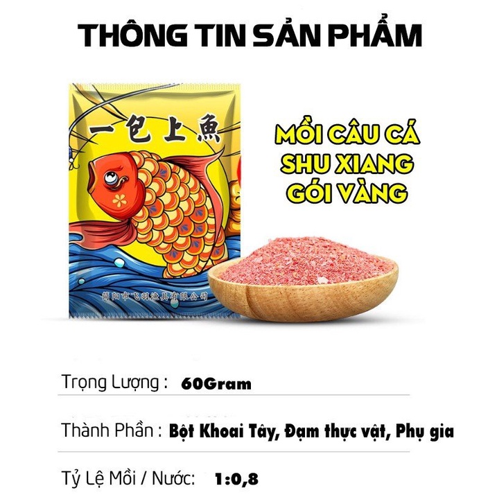 Bộ mồi câu cá KIM NGƯ siêu nhạy vị tanh hấp dẫn thích hợp câu trắm, chép, rô, diếc - Đồ Câu DHS