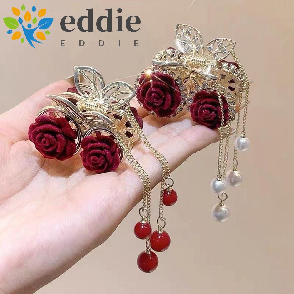 Kẹp Tóc Hình Bướm Hoa Hồng Đỏ 26Ede|Kẹp Tóc Thiết Kế Xinh Xắn Thời Trang Cho Nữ