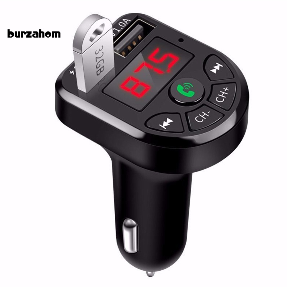 Tẩu Sạc Điện Thoại Trên Ô Tô Hai Cổng USB Bluetooth 5.0 Kiêm Máy Nghe Nhạc MP3 FM