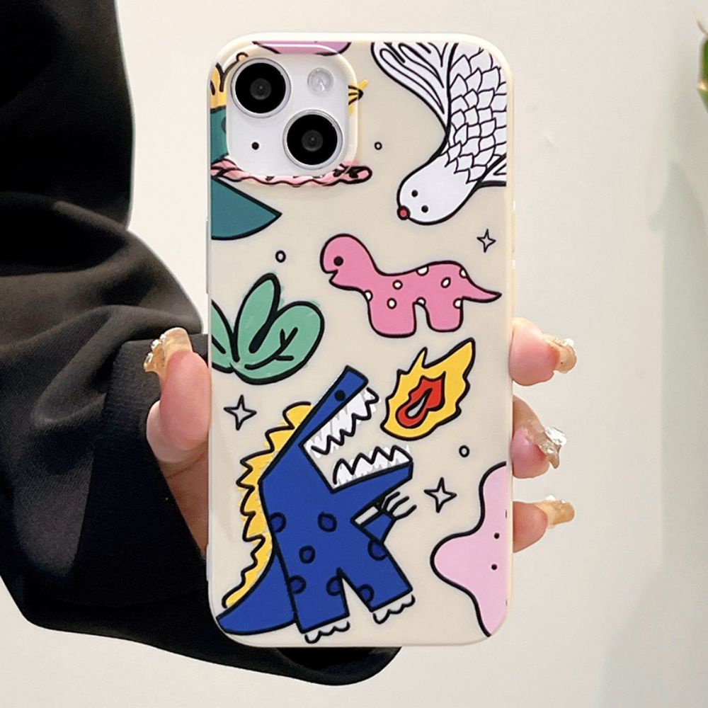 Ốp Điện Thoại TPU Mềm Chống Sốc Chống Bụi Hình Khủng Long Cho IPhone 14 Pro Max 13 12 11 Pro Max XS XR 7 8 Plus