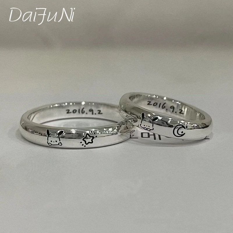 Nhẫn Đôi Hình Chú Chó Pacha Tai To Dễ Thương Thích Hợp Làm Quà Tặng Cho Bạn Bè