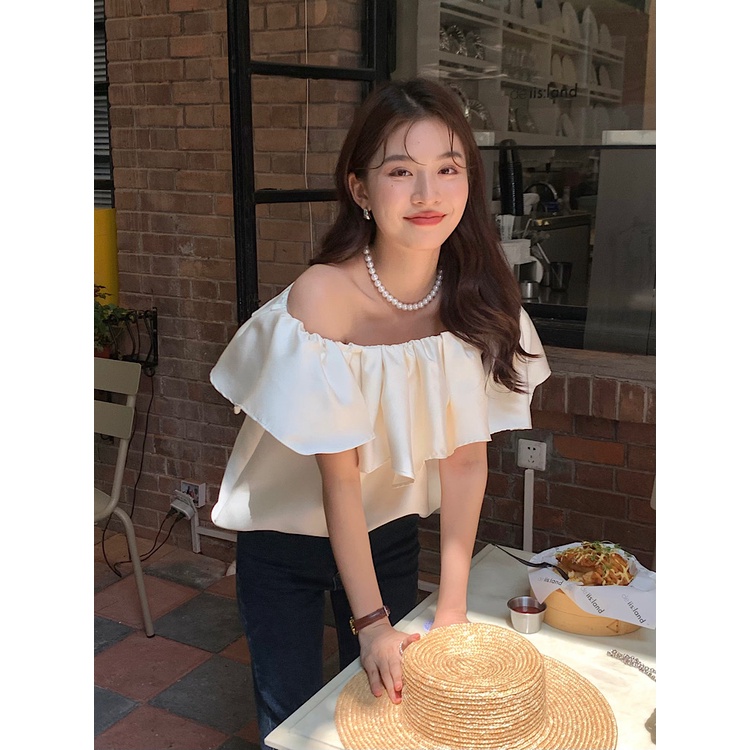 Áo Sơ Mi Trễ Vai Dáng Rộng Thời Trang Mùa Hè Ngọt Ngào