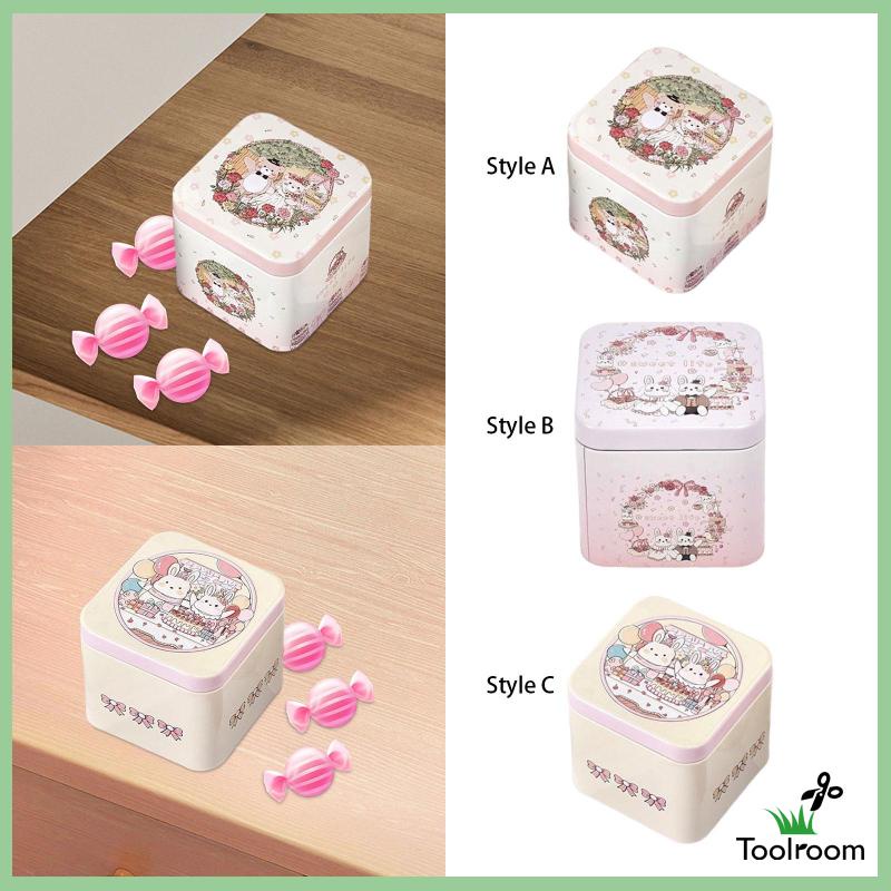 Hộp Thiếc Hình Vuông Đựng Kẹo / Thực Phẩm Có Nắp DIY