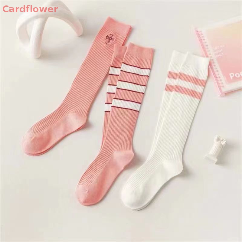 1 Đôi Vớ Mỏng Họa Tiết Sọc Ngang Màu Hồng Dành Cho Nữ