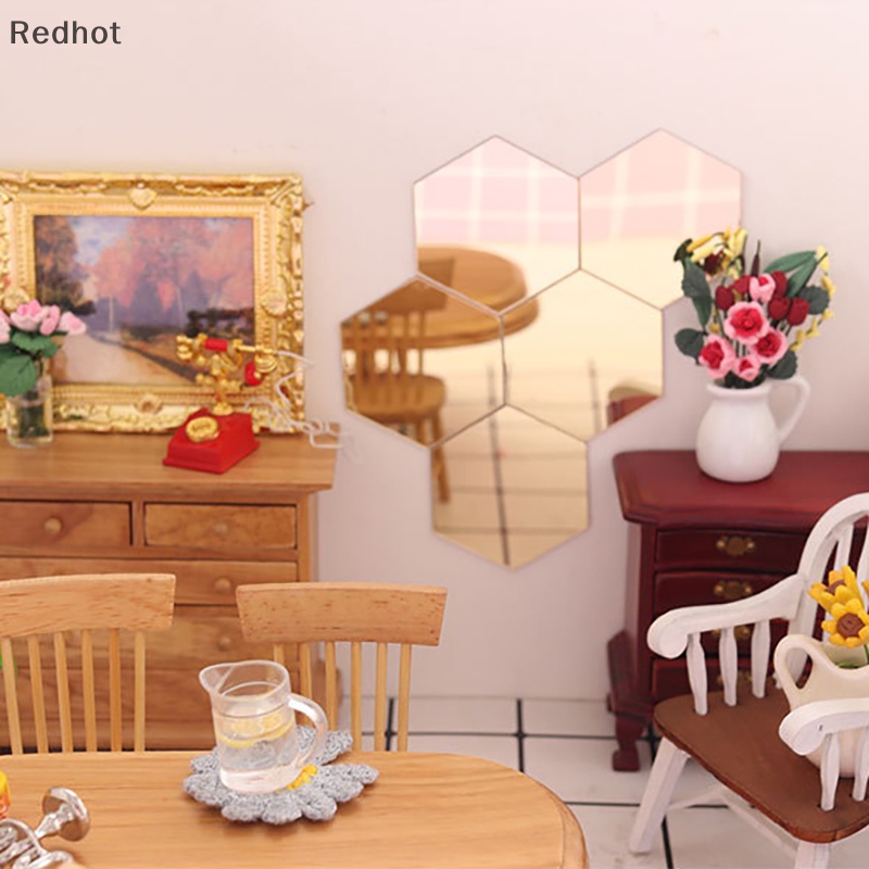 &lt; Redhot &gt; Bộ 2 Gương Trang Trí Nhà Búp Bê Mini Kết Hợp Làm Đạo Cụ Chụp Ảnh