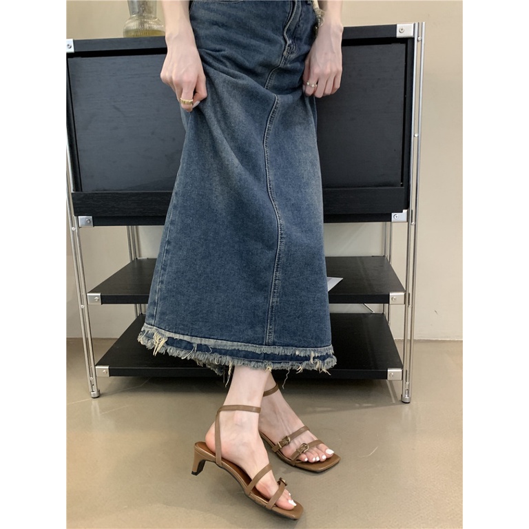 Giày Sandal Cao Gót Mùa Hè 2023 Hợp Thời Trang Phong Cách Hàn Quốc Cho Nữ