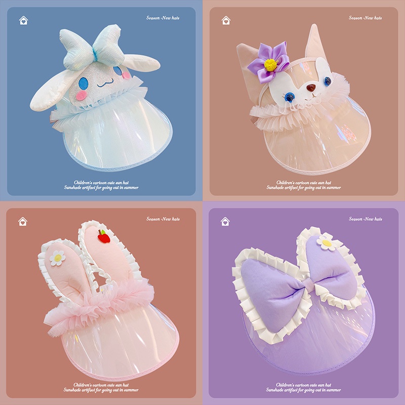 Mũ Lưỡi Trai Hở Chóp Che Nắng Chống Tia Cực Tím In Hoạt Hình Dễ Thương Cho Bé