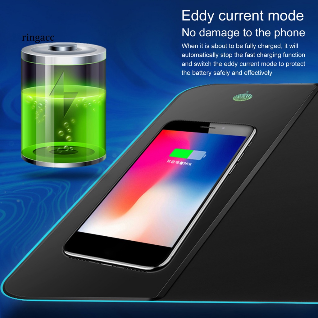 Tấm Lót Chuột RGA 10W RGB Không Dây Chống Thấm Nước Đa Năng Tiện Dụng Cho Văn Phòng