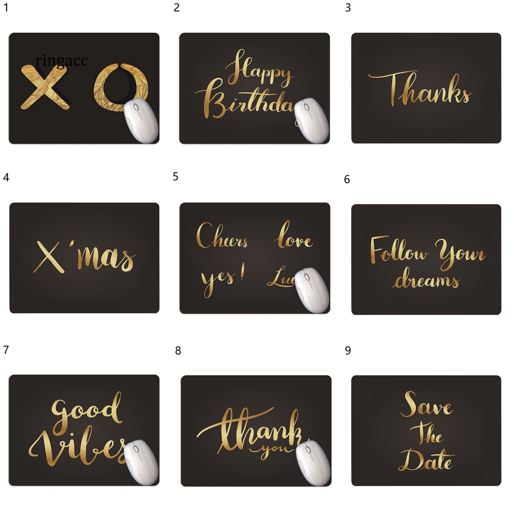 Đệm Lót Chuột Máy Tính RGA Bằng Cao Su Chống Trượt Hình Chữ Cái Màu Vàng Nghệ Thuật