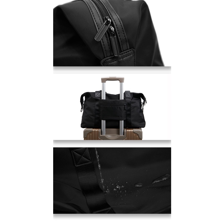 Túi Xách Du Lịch Vải Oxford Chống Thấm Nước Sức Chứa Lớn Màu Đen Cho Nam