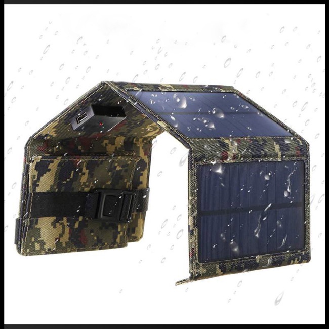 Tấm Pin Năng Lượng Mặt Trời 20w Usb 5v Chống Thấm Nước Gấp Gọn Linh Hoạt Cho Điện Thoại