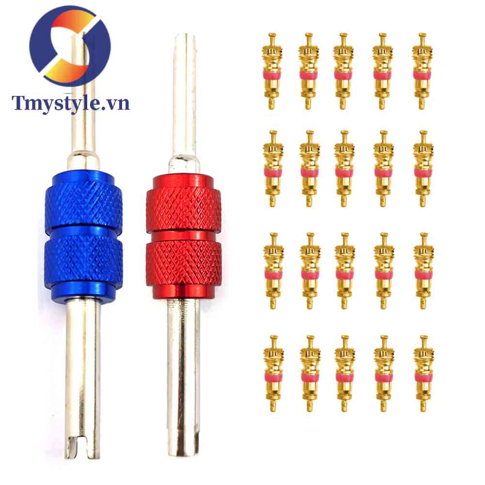 Set 20 Lõi Van Bằng Đồng Kèm 2 Dụng Cụ Tháo Gỡ Dành Cho Xe Hơi / Xe