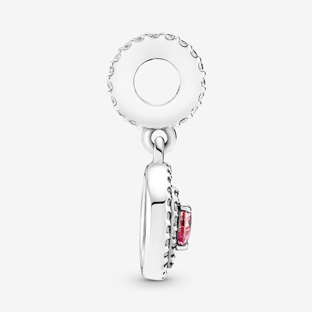 Charm Pandora Sparkling Double Halo Heart Dangle Charm 1261 - Bạc S925