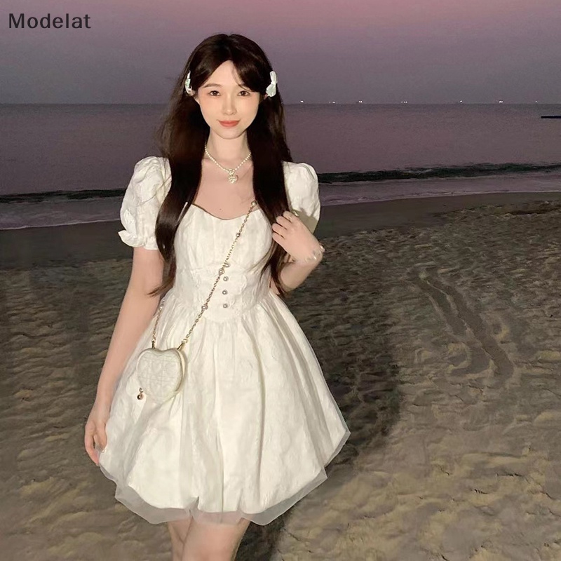 Mfc Đầm Tay Ngắn Màu Trơn Phong Cách Lolita Thời Trang Mùa Hè 2023