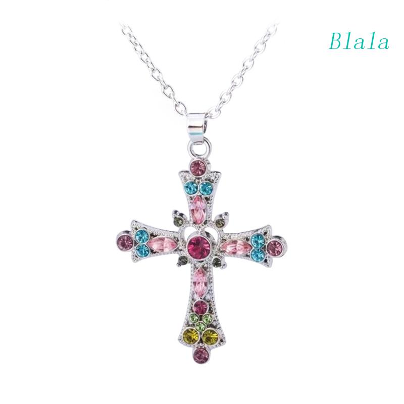 Vòng cổ Mạ Vàng Hồng Y2K Mặt Thánh Giá Đính Đá Pha Lê