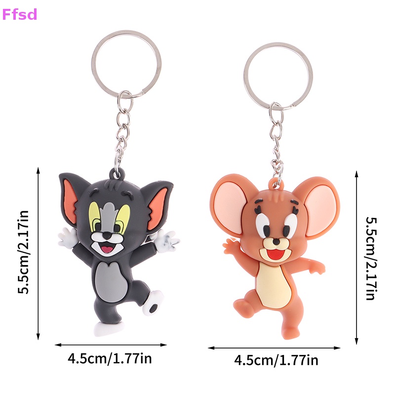 {Ffsd} Móc Chìa Khóa Resin Hình Động Vật Hoạt Hình Dễ Thương