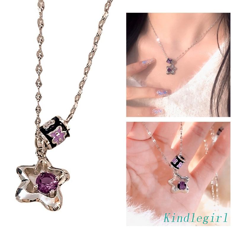 Dây Chuyền Mạ Bạc Mặt Hình Ngôi Sao Đính Đá Zircon Dễ Thương