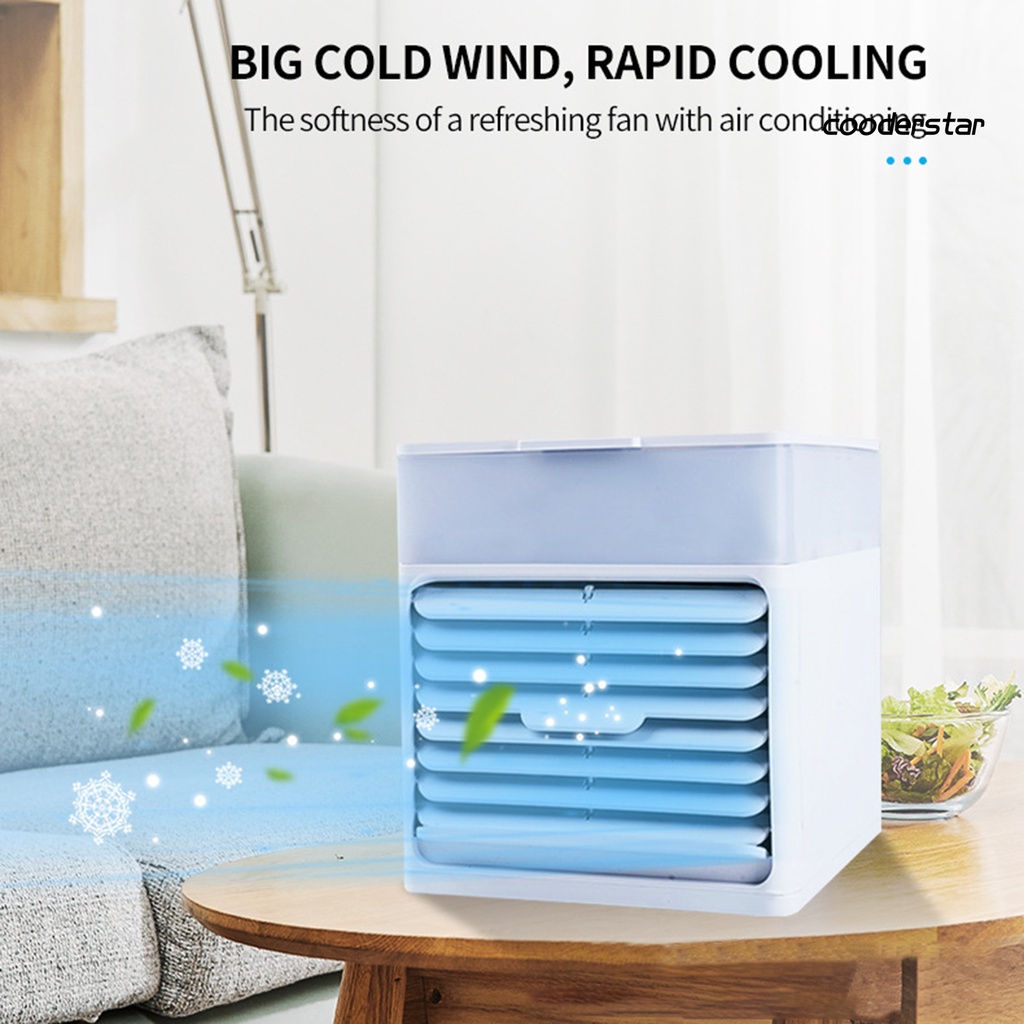 Quạt Làm Mát Phun Sương Để Bàn Ba Bánh Răng Siêu Êm Đa Năng Có Đèn Ban Đêm Nhiều Màu Sắc Cho Gia Đình