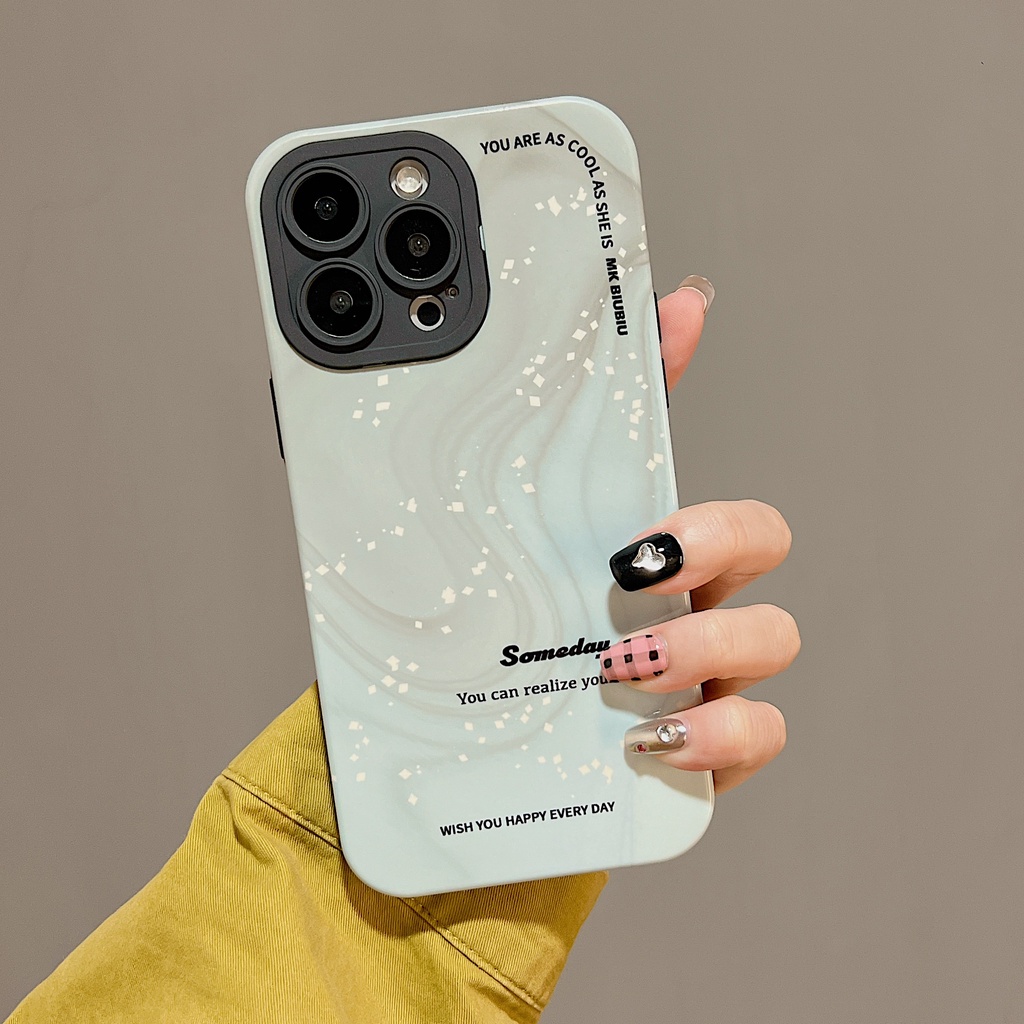 Ốp Điện Thoại PC Cứng Viền Dẻo Họa Tiết Gợn Sóng Nước Độc Đáo Chống Sốc Cho iPhone 11 13 12 14 Pro Max