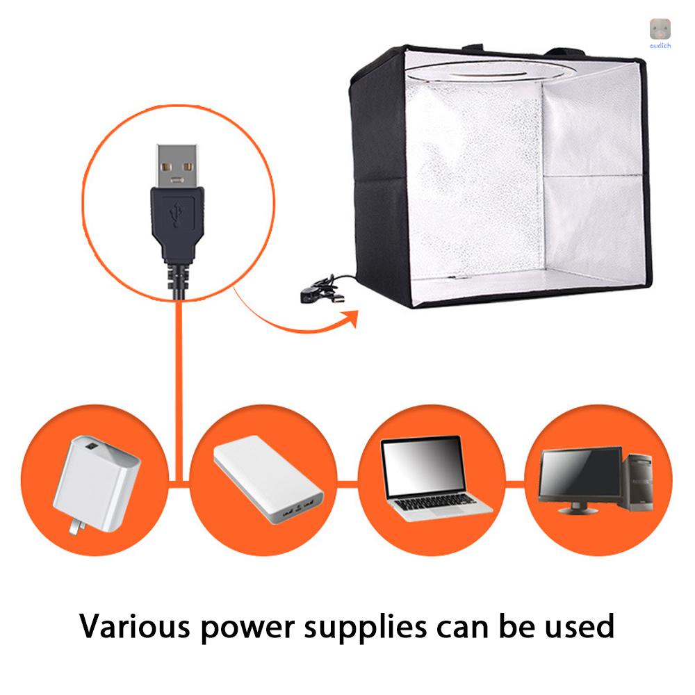 Lều Chụp Ảnh Có Đèn LED 144 Bóng Mềm Cổng USB Mang Đi Tiện Dụng